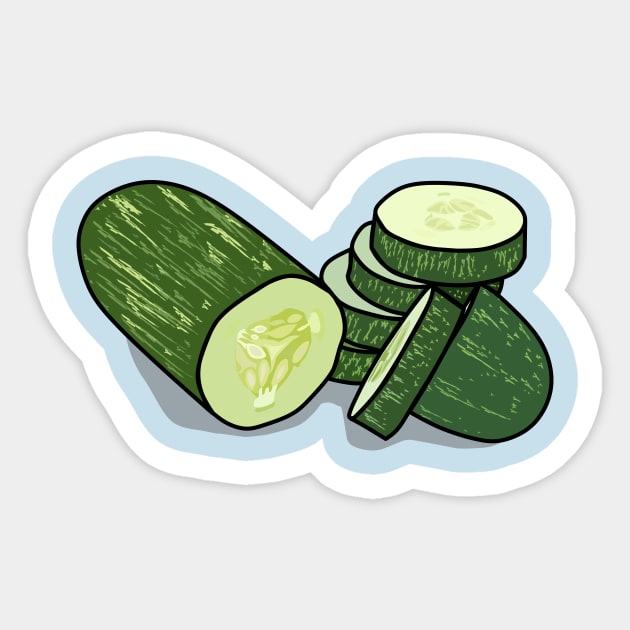 Cucumber cartoon illustration Sticker by Miss Cartoon